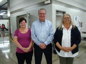 L to R: Lisa Schneider, GW, Rex Parsons, Administrator, and Paula Smith, GW